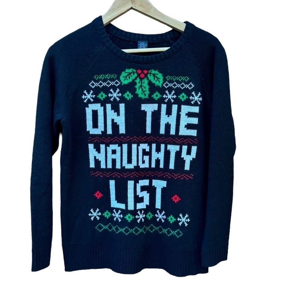 LOL Vintage ugly Christmas sweater On the Naughty List size medium